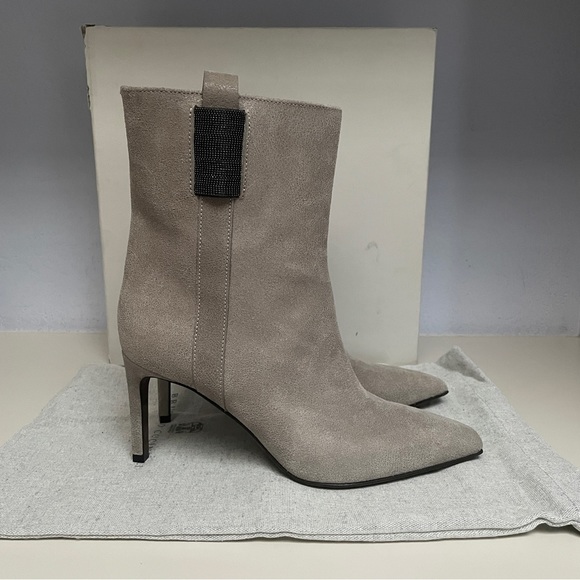 Brunello Cucinelli ankle boots, gray suede, size 38 - Picture 14 of 16